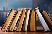 Books on a table